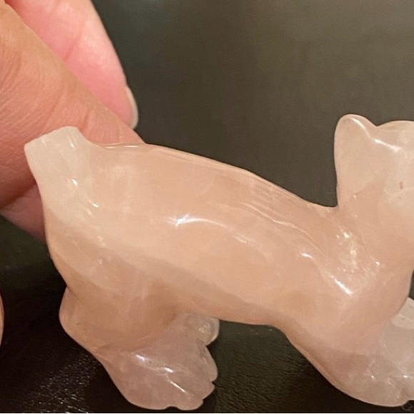 Beautiful Chinese Rose Pink Jade Cats Figurine Set - Picture 8 of 12